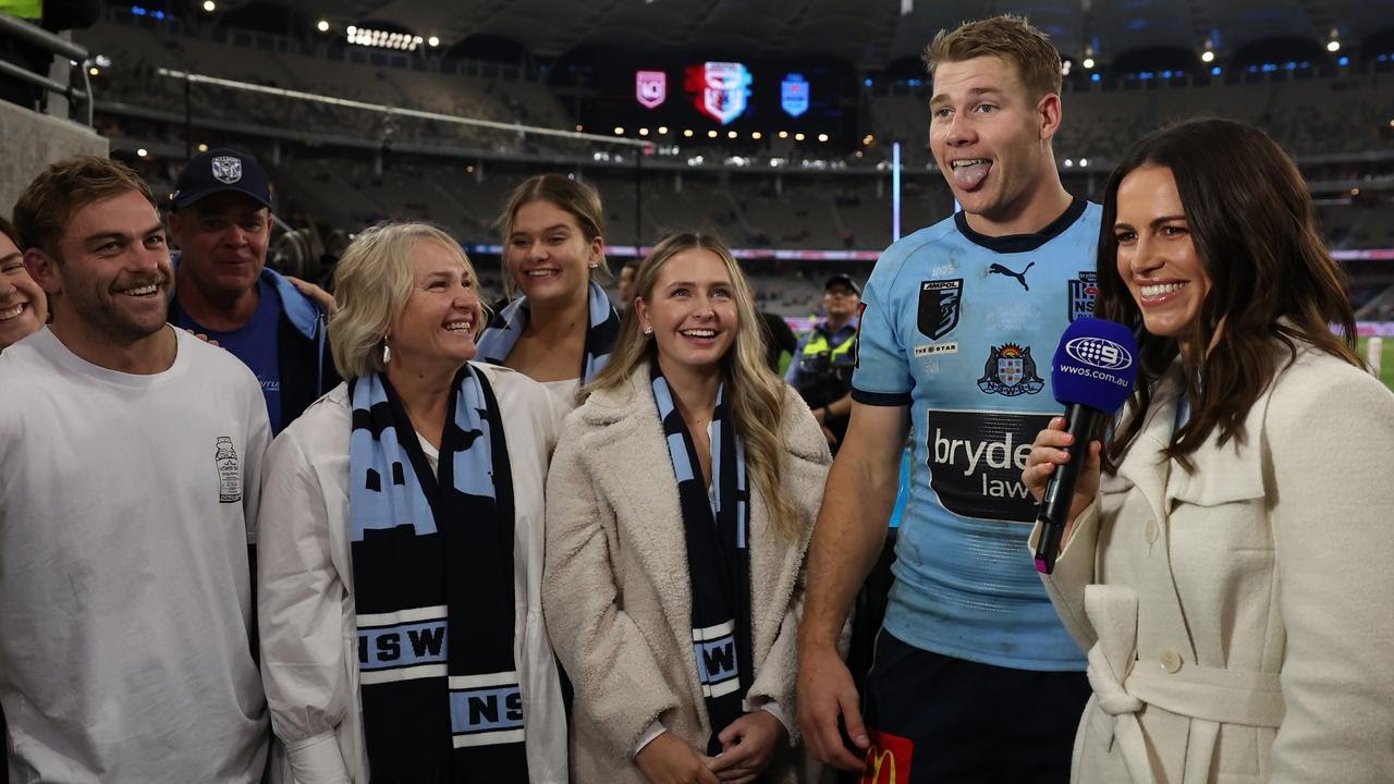 Matt Burton celebrates with his family.