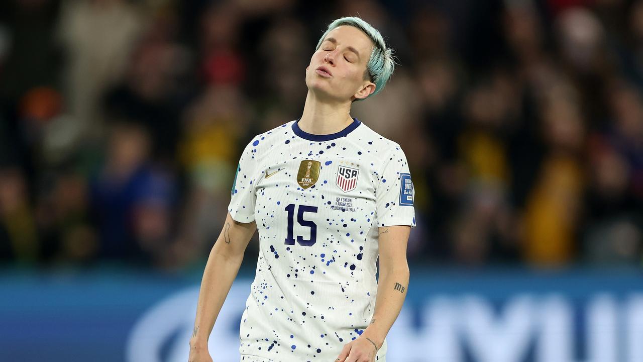 The normally faultless penalty taker Megan Rapinoe failed from the spot.