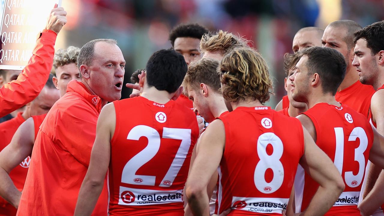 John Longmire has the Swans on track to snare a top two finish in the AFL just two years after finishing 16th. Photo: Getty Images